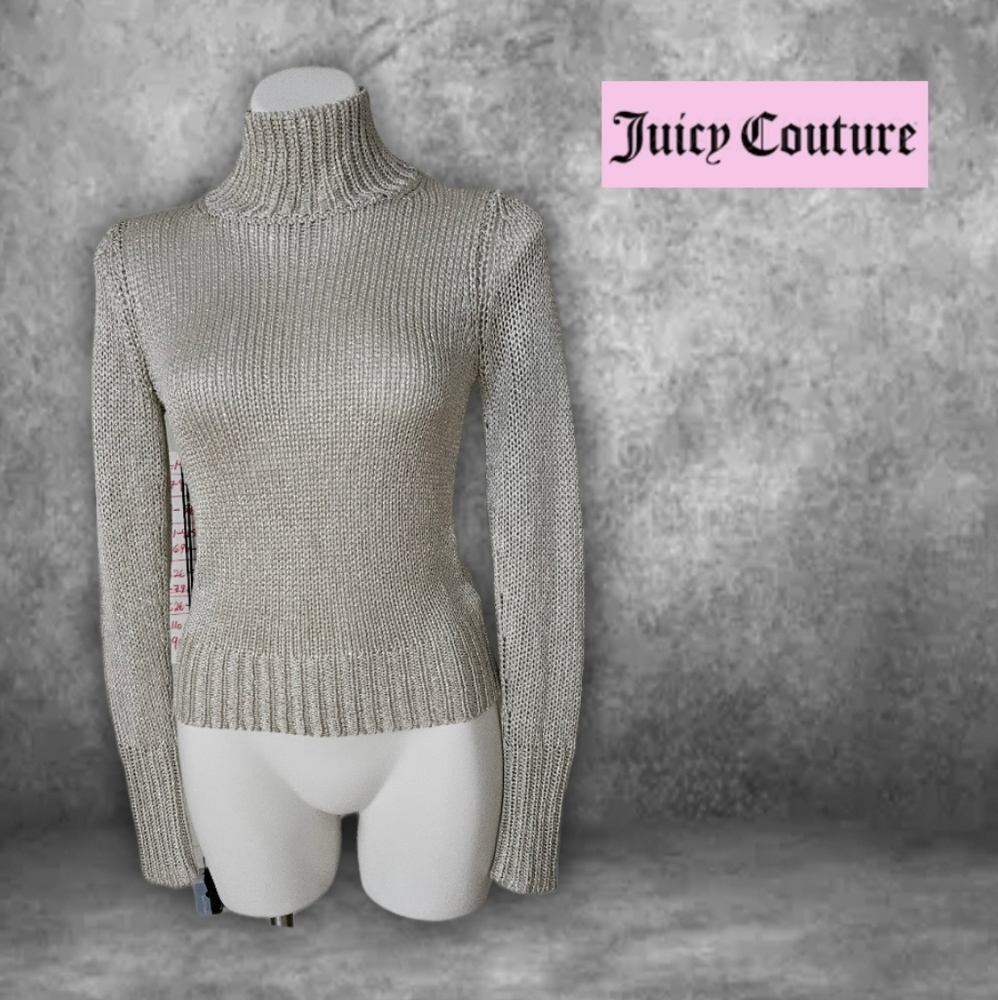 Juicy Couture Silver Metallic Turtleneck